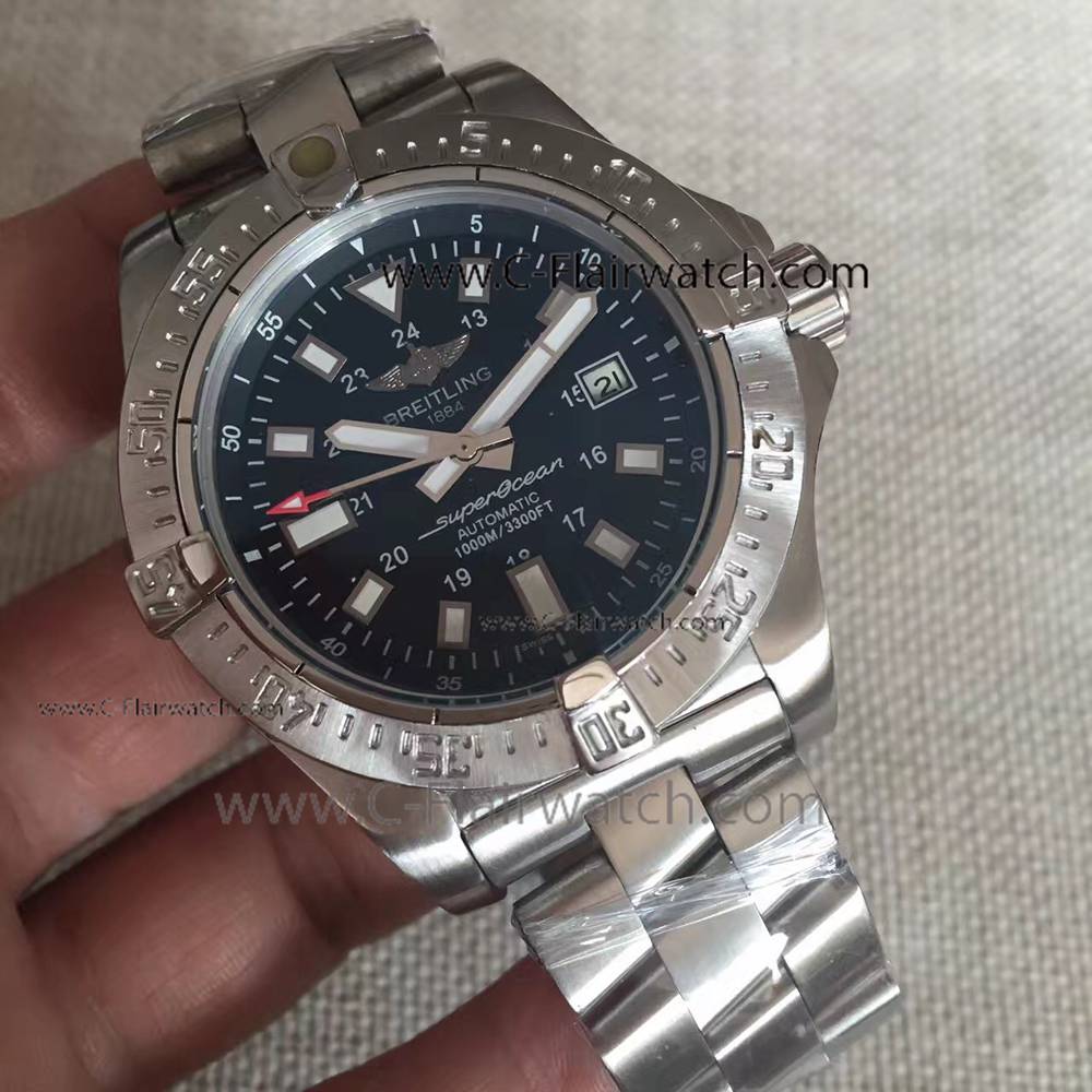 2018 Breitling Avenger II Mens Knockoff Watch - SS Black Dial